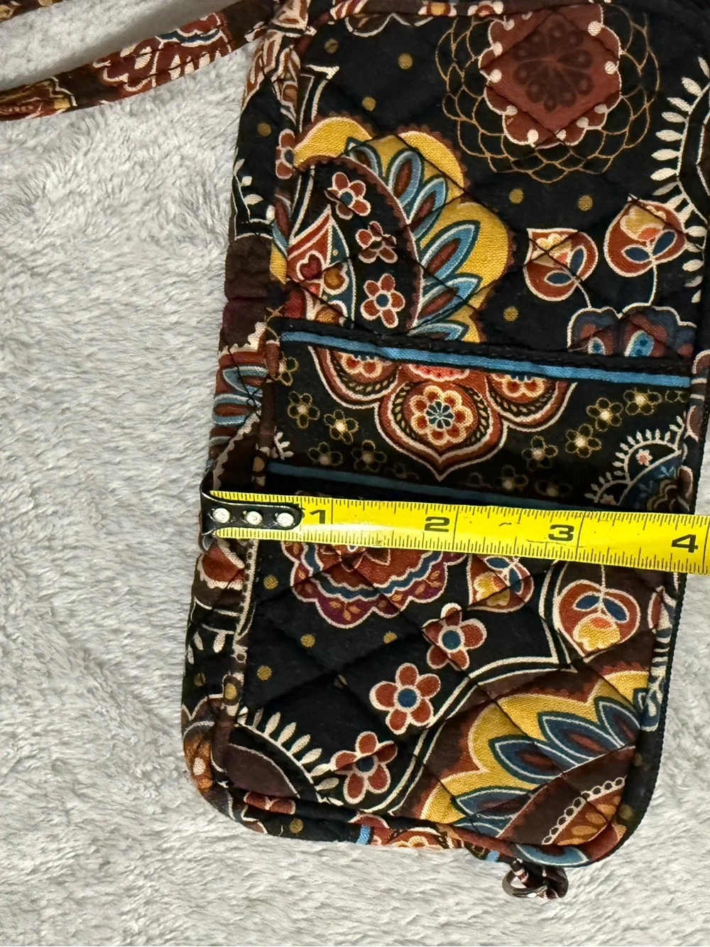 Vera Bradley Black Floral Quilted Wristlet